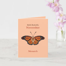 November Citrine Gemstone Monarch Butterfly Design