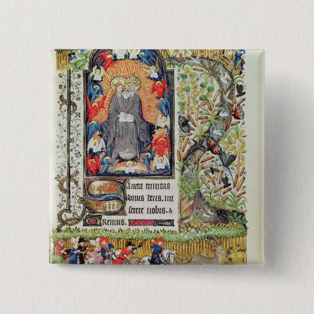 November; deer hunting 2 inch square button (Front)