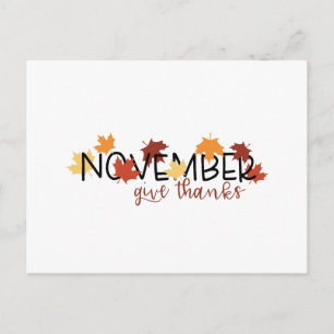 November Give Thanks Postcard