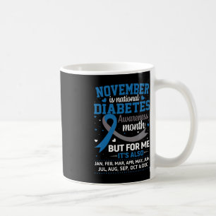 November is Diabetes Awareness Month Blue and Grey Coffee Mug
