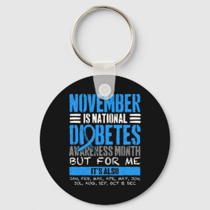 November Is Diabetes Awareness Month Blue  Keychain
