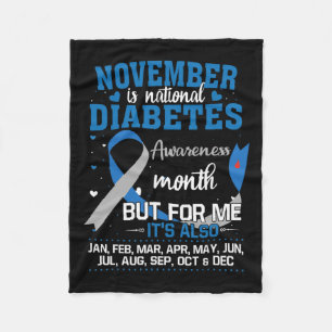 November Is National Diabetes Awareness Month  Fleece Blanket