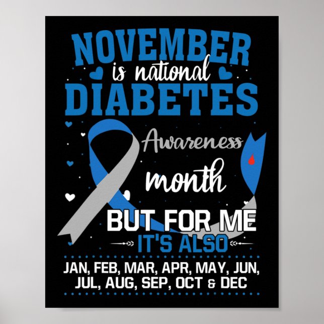 November is National Diabetes Awareness Month  Poster (Front)