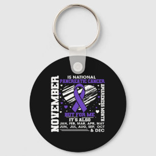 November Is National Pancreatic Cancer Awareness M Keychain