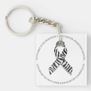 November is Neuroendocrine Cancer Month Zebra Keychain