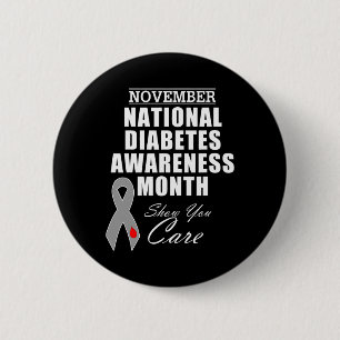 November National Diabetes Awareness Month Campaig 2 Inch Round Button