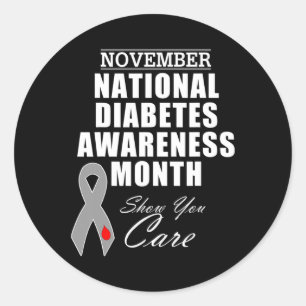 November National Diabetes Awareness Month Campaig Classic Round Sticker
