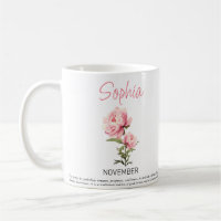 November Personalized Birth Flower Coffee Mug