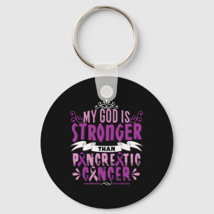 November Purple God Stronger Than Pancreatic Cance Keychain
