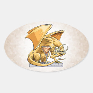 November’s Birthstone Dragon: Topaz Oval Sticker