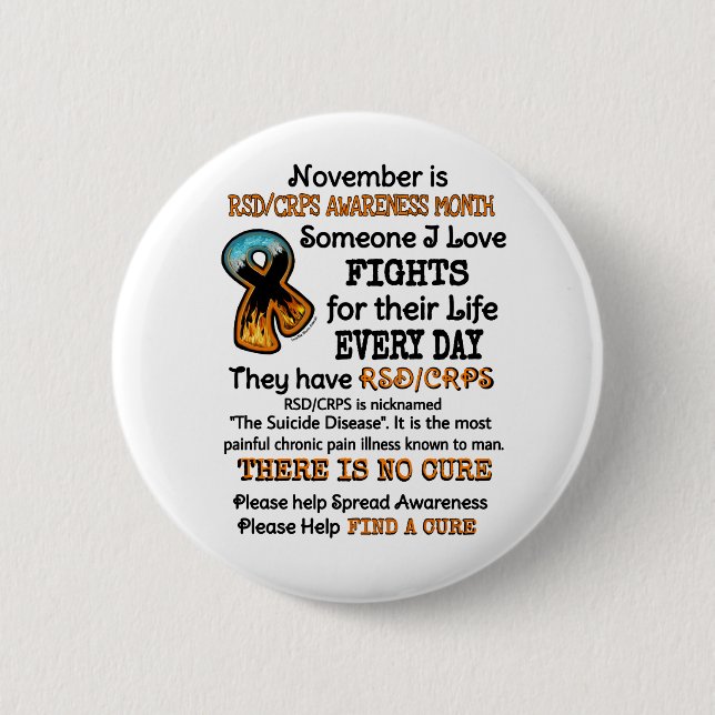 November...Someone I Love Fights 2 Inch Round Button (Front)
