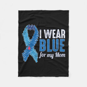 November T1d Awareness Ribbon Blue For Mom Diabete Fleece Blanket