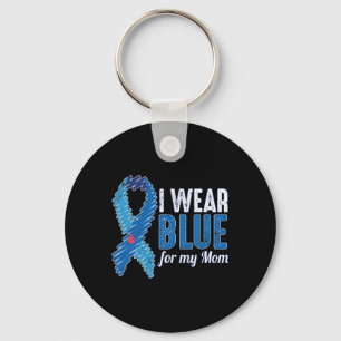 November T1d Awareness Ribbon Blue For Mom Diabete Keychain