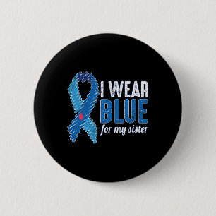 November T1d Awareness Ribbon Blue For Sister Diab 2 Inch Round Button