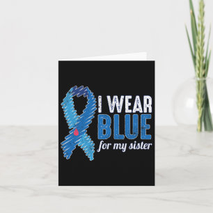 November T1d Awareness Ribbon Blue For Sister Diab Card