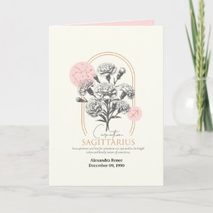 November to December Birth Flower Custom Birthday Card