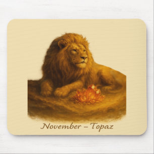 November Topaz – Regal Lion & Golden Crystal Mouse Pad