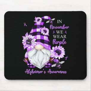November We Wear Purple Gnomes Alzheimerheimer Awa Mouse Pad