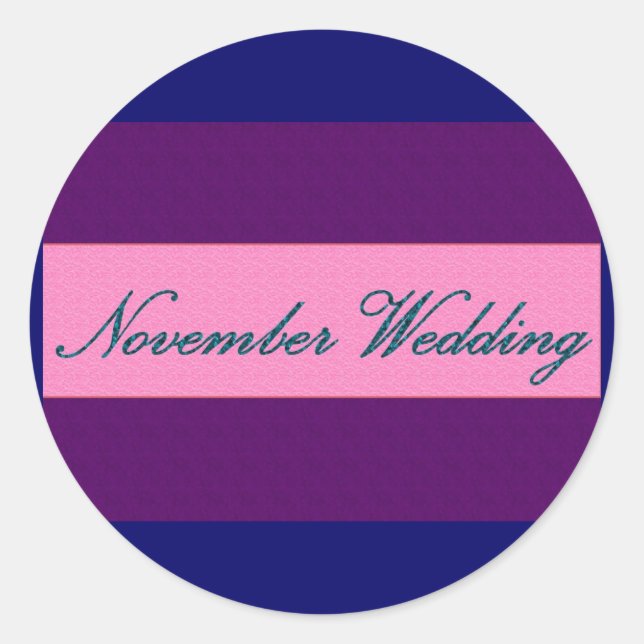 "November Wedding" Elegant Sticker - Customized (Front)