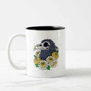 November's Mums & Crow Skull Two-Tone Coffee Mug