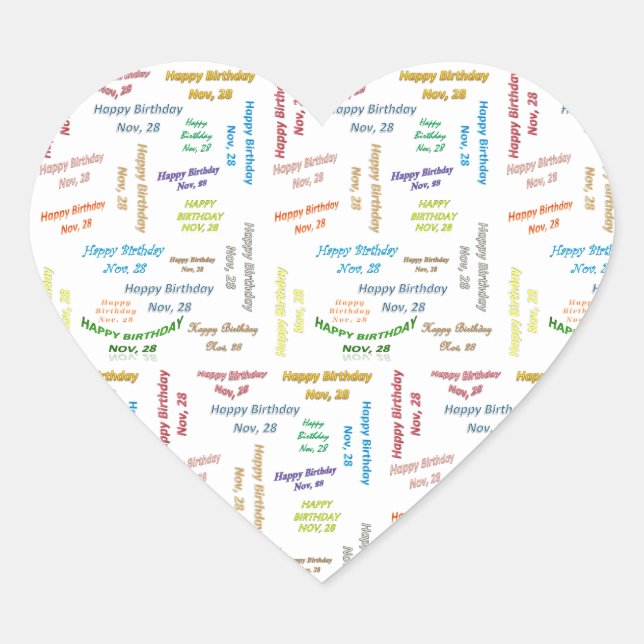 Novembre, 28 Anniversaire Sticker (Devant)