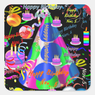 Novembre, 5 Stickers Anniversaires de enfants