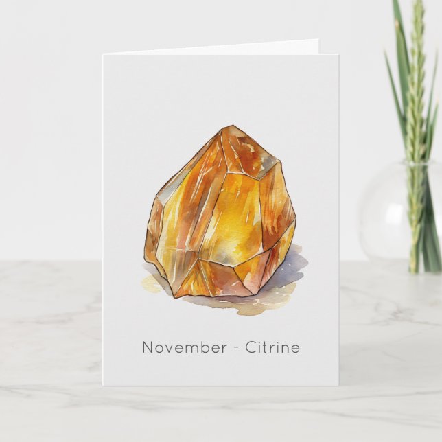 Novembre Birthstone Citrine Bonne carte d'annivers (Devant)