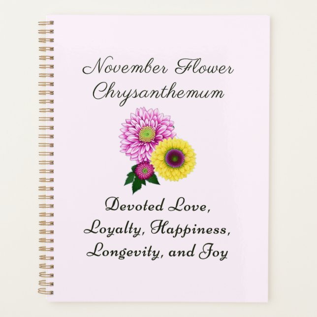 Novembre Mois de naissance Fleur Chrysanthème (Devant)