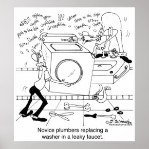 Novice Plumbers Install a Washer Poster