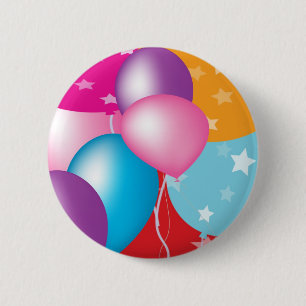 NOVINO Celeberations - Baloons,Stars n Hearts 2 Inch Round Button