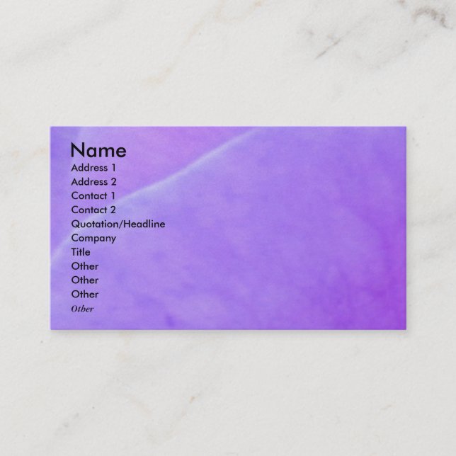 NOVINO - Purple Flower Leaf Business Card (Front)