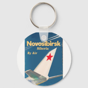 Novosibirsk Siberia soviet union flight poster Keychain