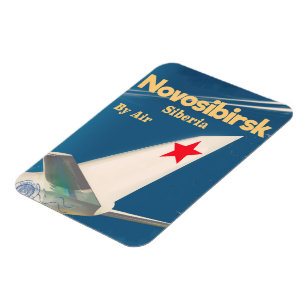 Novosibirsk Siberia soviet union flight poster Magnet