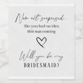 Now Act Surprised Bridal Party Proposal Wine Label (Single Label)