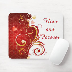 Now and Forever Romantic Quote Hearts Mouse Pad