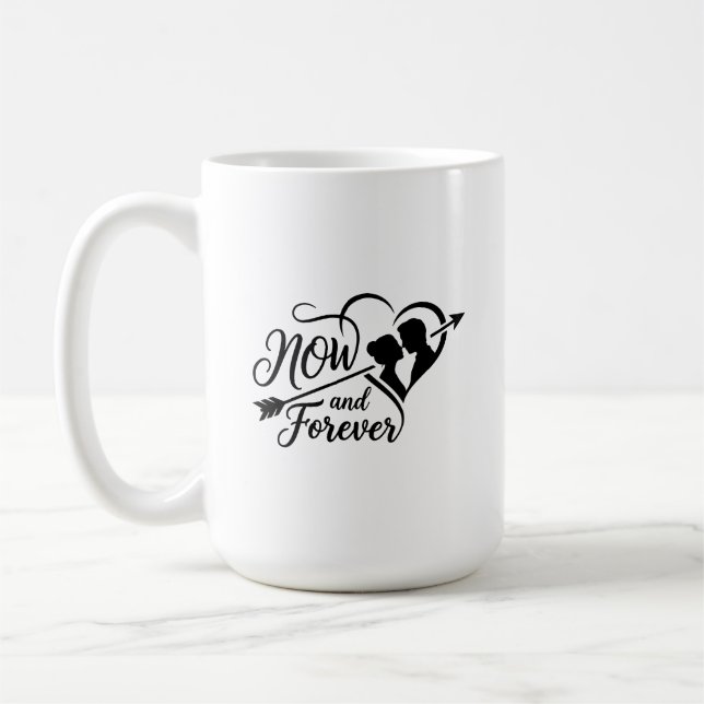 Now and Forever Wedding Timeless Anniversary & Eng Coffee Mug (Left)