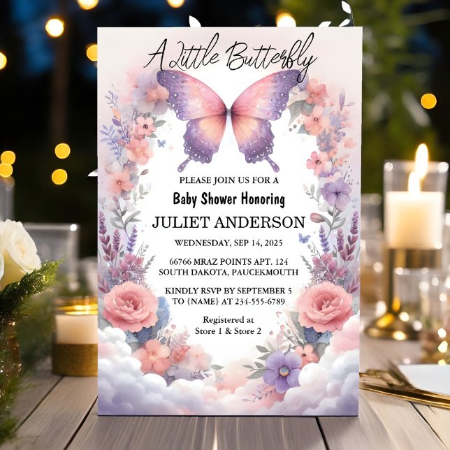 Now Bug Boho Soft Glow Live Butterfly Baby Shower Invitation (Creator Uploaded)