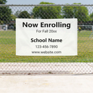 Now Enrolling Black White School Phone Website Banner