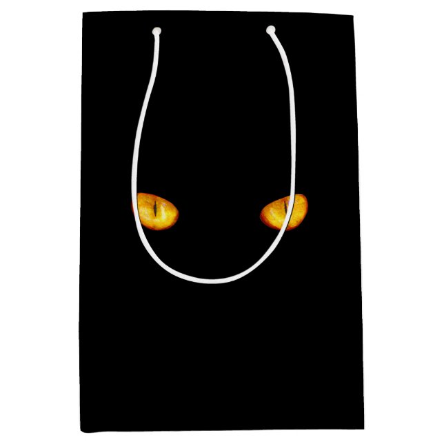 Now He Sees you Black Cat Medium Gift Bag (Front)