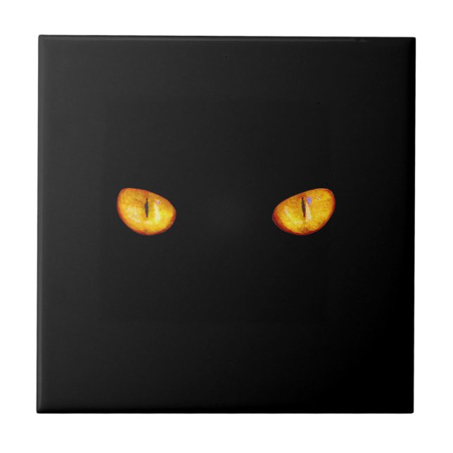 Now He Sees you Black Cat Tile (Front)
