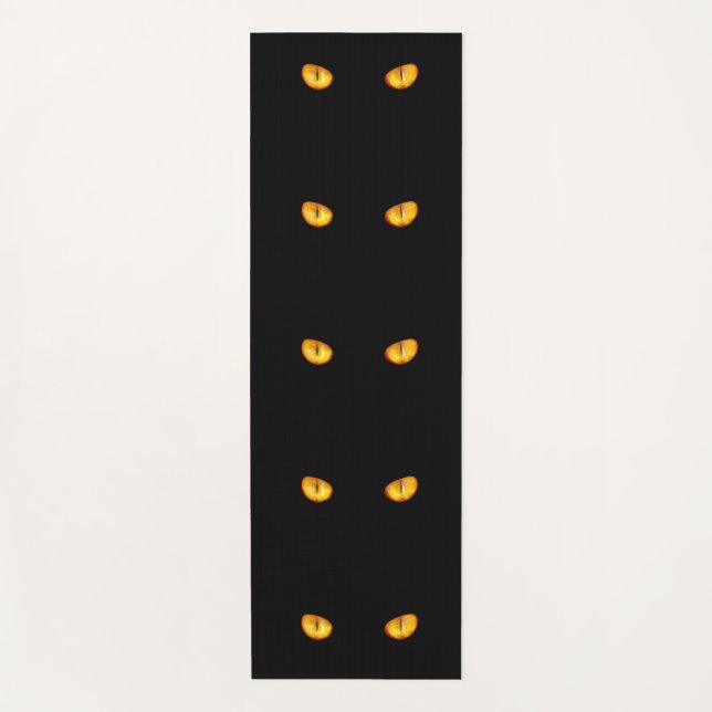 Now He Sees you Black Cat Yoga Mat (Front)