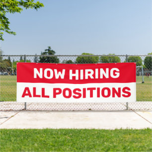Now Hiring All Positions Help Wanted Business Banner