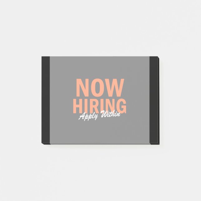 Now Hiring Apply Within Post-it Notes (Front)