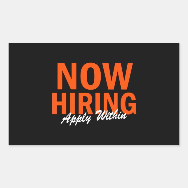 Now Hiring Apply Within Sticker (Front)