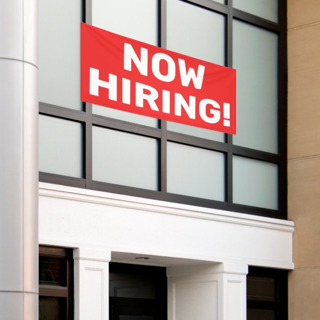 Now Hiring Banner (Outside Building)