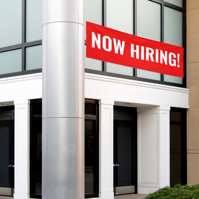 Now Hiring Banner (Outside Building)