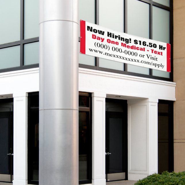 Now Hiring Building Banner (Outside Building)
