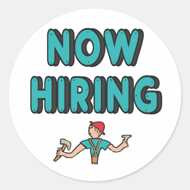 Now Hiring Classic Round Sticker (Front)