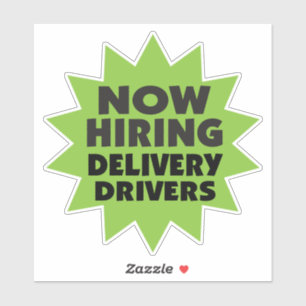 Now Hiring Delivery Drivers starburst Sticker