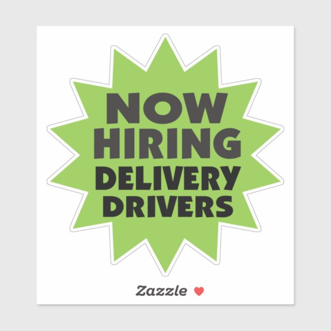 Now Hiring Delivery Drivers starburst Sticker (Sheet)